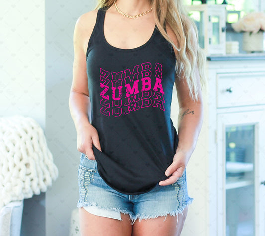 Zumba Distressed Pink Stacked DTF Transfer 100-50040EXCL t-shirt