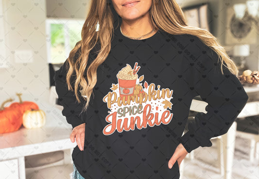 Pumpkin Spice Junkie DTF Transfer 110-10570  t-shirt