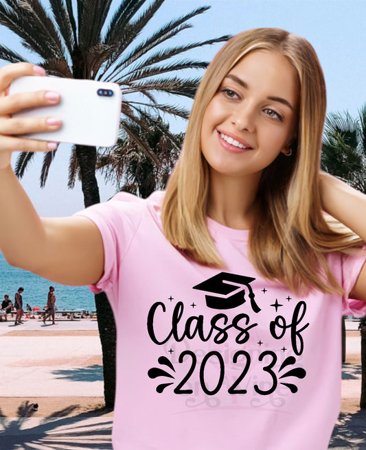 Class of 2023 with Splashes Black DTF Transfer 140-10110