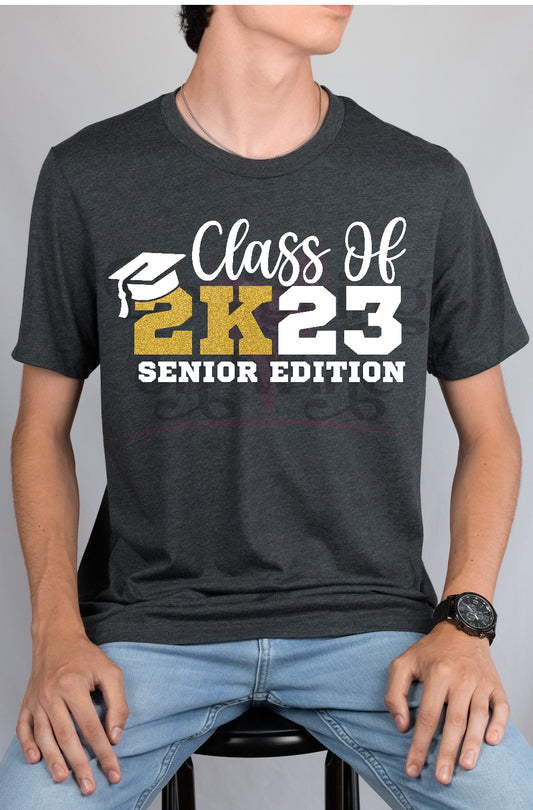 Class of 2K23 Senior Edition Gold and White DTF Transfer 140-10400