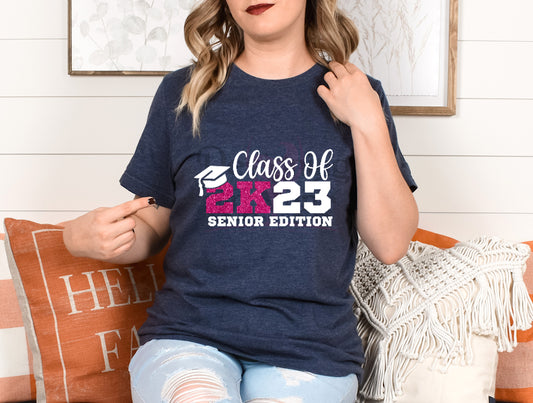 Class of 2K23 Senior Edition Pink and White DTF Transfer 140-10410