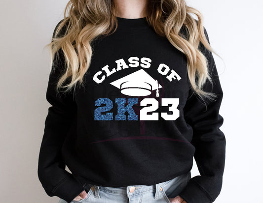 Class of 2023 Arched Blue and White DTF Transfer 140-10540