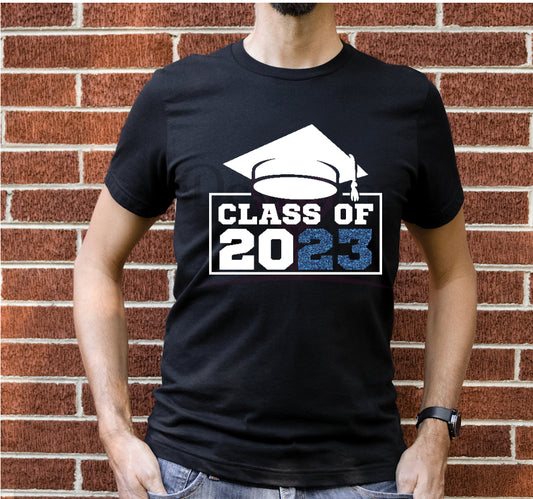 Class of 2023 Framed Blue and White DTF Transfer 140-10650